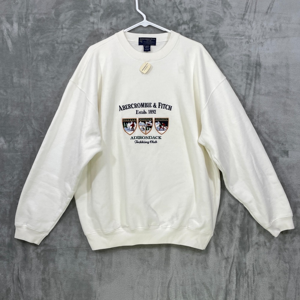 NWT  Vtg  Abercrombie & Fitch‎ Size L Sweatshirt Embroidered Ski Trekking Club